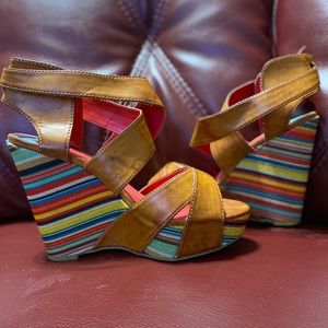 Unlisted Rainbow wedge heels